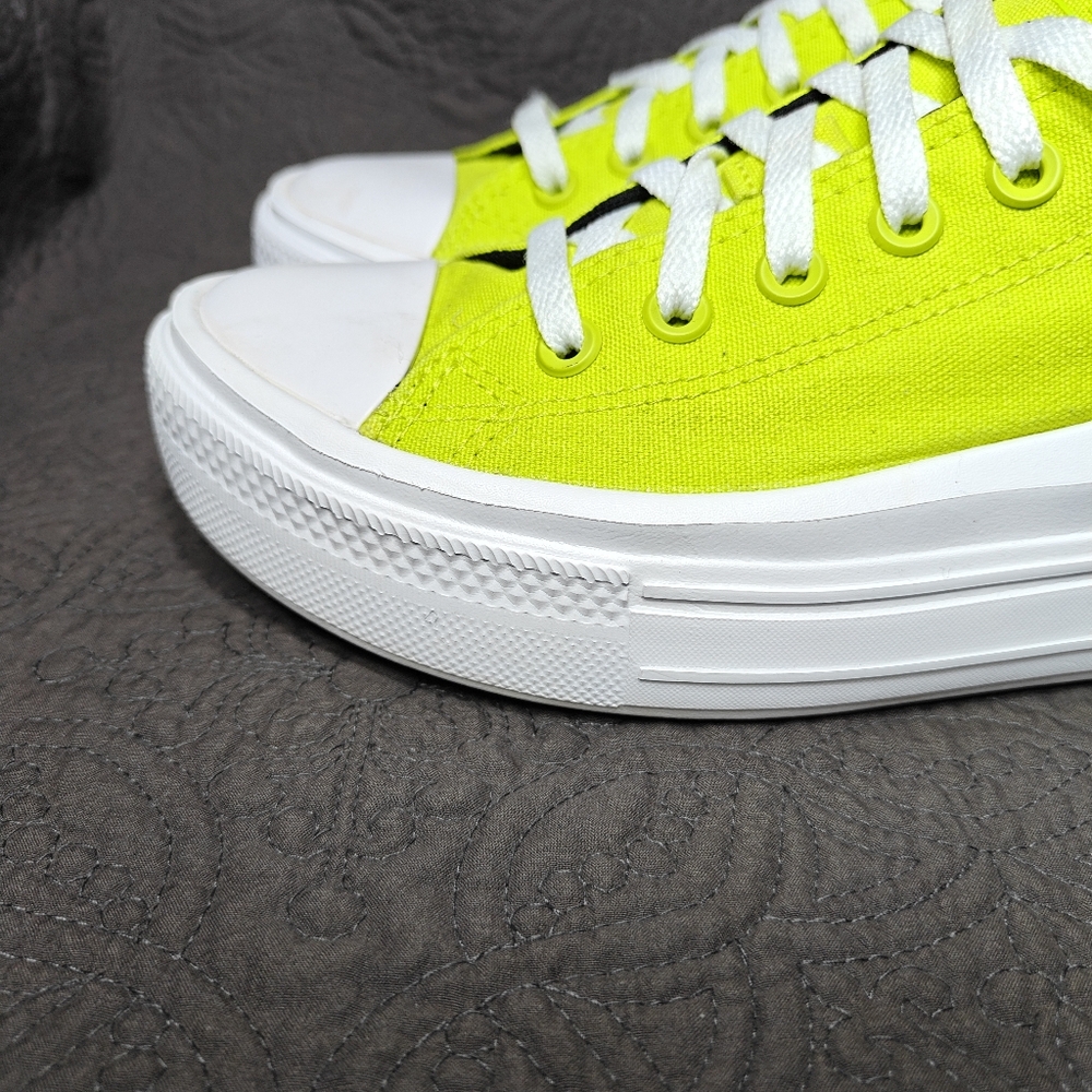CONVERSE Women's Chuck Taylor All Star Move Lo Platform Sneaker Lime Shoe Sz 8 - Picture 3 of 10